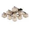 クリスタル長方形の鉄のモダンなLEDシャンデリアの天井灯のための居間の寝室AC85-265Vゴールド/黒の備品