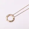 Pendentif Bijoux Collier Femme Classique Cercle Forme Titane Mode Aurum Argent Rose Or Tendance Couple Polyvalent avec Box2596