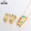 Earrings & Necklace Brand Exclusive Beautiful Geometry Color Pendant/Earrings For Women Costume Gilded Enamel Jewelry Sets Creative Gift