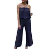 Women's Jumpsuits & Rompers Sexy Sleeveless Backless Strapless Women Female Casual Overalls Blue Black Elegant Womens