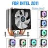 CPU Охладитель Вентилятор 4 Медные тепловыгревы 90 мм RGBA URORA Светло-охлаждение для Комповерхности Intel LGA 2011 Радиатор радиатора