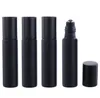 100 pcs 10 ML Noir UV Huile Essentielle Roll On Bouteille Flacons avec bille roulante en métal en acier pour parfum SN2513