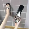 2022 femmes tongs femmes chaussures d'été imprimé léopard Transparent fond plat femmes Y220221