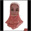 Ragazze Bambini Musulmano Hijab Arabo Islamico Sciarpa Scialli Foulard Amira Cap Cappello Arabo Strass Copricapo Niquabs Copricollo