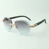 2022 Classic Double Row Diamond Solglasögon 3524027 med naturliga svarta träarmsglasögon, direktförsäljning, storlek: 18-135 mm