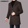 COODRONY Giacca invernale di marca Cappotto di lana caldo spesso Abbigliamento uomo Arrivo Trench Pocket Business Casual Cappotto lungo Uomo C8122 211122