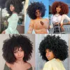 10 pouces Cheveux Courts Afro Crépus Bouclés Perruques Avec Une Frange Africain Synthétique Ombre Glueless Cosplay Perruques Pour Les Femmes Noires Résistant À La Chaleurfactory direc