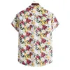 Fashion Floral Mens Hawaiian Aloha Shirt Summer Short Sleeve Quick Dry Beach Wear Casual Button Down Vacation Clothing 3XL 210522