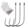 Fishing Hooks 100pcs/Box Barbed Sea Worm Carp Single Circle Hook Set Accessories Tackle Carbon Steel Fishhook