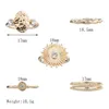 5pcs/set Unique Design Simple Style Geometric Ring Gold Color Bohemian Sun Knuckle Rings for Women Party Jewelry Bijoux