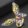 Godki Korean Luxury Butterfly Ringar För Kvinnor Bröllop Engagemang Bröllop Kubik Zircon Dubai Tillbehör Finger Ring Smycken 2020