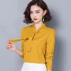 Moda Bayan Tops Ve Bluzlar Artı Boyutu Şifon Gömlek Uzun Kollu V Yaka Ofis İş Kadın Gömlek 2743 50 210506