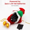 サンタクロースクライミングビーズバッテリー運転電気登り、光と音楽のクリスマスデコレーションとサンタを登る