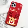 God jul Soft TPU Fodraler Lovely Santa Deer Snowman Telefon Skal för iPhone 13 11 Pro Max XR 8 12 Plus Case 2021 Xmas Present