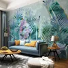 Aangepaste Muurschildering Nordic Tropical Plant 3D Bladeren Moderne Woonkamer Sofa TV achtergrond Waterdichte behang Muurbedekking Home Decor