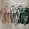 Korean Fahion Print Blouse Woman Shirts Sweet Fungus Patchwork Ladies Tops Spring Fresh Long Sleeve Blusas De Mujer 210514