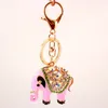 Bling Bling crystal Keychains animal elephant Pendant Metal Keychain elephant Key Chain metal Key Ring small Gift