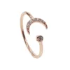 Klaster pierścienie Crescent otwarty pierścień Elegancka Minimalna Dziewczyna Kobiety Prezent 100% 925 Sterling Silver Cute Lovely Moon Horn Najnowszy projekt