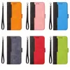 Hybrid Color Wallet Leather Cases For Iphone 15 14 13 12 Pro Max 11 XR XS 8 7 6 SE2 Fashion Contrast Credit ID Card Slot Holder Stand Cover Magnetic Purse Strap Lanyard