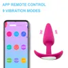 Långdistansskontroll Vibrator Bluetooth-appplugg Fjärrkontroll Anal Plug Prostata Massage Pussy Sexleksaker Vuxen Sex Produktp0804