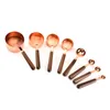 Copper Measuring Cups and Spoons Set of 8, Top-Quality Stainless Steel, Mirror Polish Copper-Plated Finish