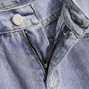 Dimanaf plus storlek kvinnor jeans byxor hål mode hög midja denim harem kvinnliga rippade fickor blå byxor stor s-5xl 210629
