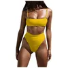 Women's Swimwear 2022 Ladies Swimsuit Women Bikinis Fashion Sexy Bikini Three-point Solid Color Set Mujer Maillot De Bain