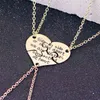 Chokers 3 Stücke Freund Für Immer Gravierte Halskette Gebrochenes Herz Charm Anhänger Set BFF Freundschaft Schwester Für Mädchen