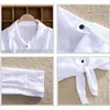 Frauen Hemden Weiße Blusen Kimono Sommer Top Frauen Brief Gedruckt Hemden Hülse Drehen Unten Kragen Casual Print Cardigan DD2433 210323