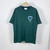 2021 Love heart embroidery Spring and summer t-shirt New Fashion Men women Paris clothes High quality cotton tee