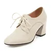 Elbise Ayakkabı Karin Moda Lady Ofis Rahat Kome Beyaz Pompalar Kare Topuklu ayakkabı Ayakkabı Bayan Kadın Sivri Burun Kadın
