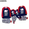 Oso de impresión de Navidad Pijamas Padre Madre Ropa para niños TopPants Traje a juego de la familia 2021 Conjuntos de ropa de dormir de Navidad Mameluco del bebé H1016345917