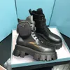 Kvinnor Rois Martin Boots Militärinspirerad Combat Boot Nylon Bouch Bifogat till med Band Ankelväskor Storlek 35-41