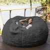 Camp Furniture Drop 180cm Giant Fur Bean Bag Cover Living Room Big Round Soft Fluffy Faux BeanBag Lazy Sofa Bed