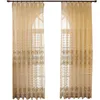 European Royal Luxury Beige Tulle Gardin för sovrum fönster gardin för vardagsrum Eleganta draperier europeisk heminredning 362 # 4 210712