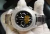 Crystal Watch Chrono Watches Men V4 Version Men's Automatic Cal.4130 Movement Chronograph Kif stötdämpare Black White 904L Steel Eta armbandsur