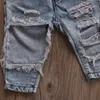 0-3Y zomer mode peuter kleding baby meisjes dot mouwloze tops + gat jeans outfits casual 3 stks kleding set