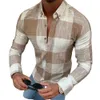 Men Casual Long Sleeve Button Down Plaid Shirt Slim Fit Muscle Dress Shirts Tops Men's Fashion Vintage 210809