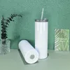 Boş süblimasyon tumbler w / flip üst kapaklı vida 20 oz düz sıska tumbler düz bardaklar paslanmaz çelik ince yalıtımlı bardak bira kahve kupalar yeni