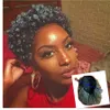 Crochet Braids Curly Puff Ponytail Sznurek Natural Black Grey Extension Krótki Afro Kinky Curl Grey Hairpieces Kobiety Włosy Toupee Human Hair Topper 120g