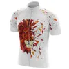 HIRBGOD 2021 New UK Men's Bike Shirt Breathable Lion Print White Short Sleeve Jersey Cycling Bicycle Wear,TYZ497-01 H1020