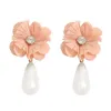 Orecchini a forma di fiore fatti a mano alla moda e carini per le donne Orecchini pendenti vintage con perle d'acqua pendenti gioielli bohémien