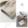 Baby jongens gentleman stijl rompertjes zomer peuter jongen vest bowtie romper goede kwaliteit baby korte mouw jumpsuits kinderen katoen onesies