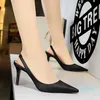 2021 size 34 to 40 41 42 43 Concise strappy sling back pointy stiletto heels wedding shoes 8cm multi colors
