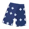 Blue Mens Shorts Sweat Pants Jacquard Letters Men Beach Pant Textile Summer Breathable Mesh Swim Trunks