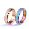 Gold Rrosted Rotatable Band Rings Stainless Steel Rainbow Finger Rotating Spinner Rings for Women Men Fashion Jewelry Will and Sandy