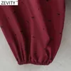 ZEVITY Kadınlar Tatlı V Boyun Lace Up Baskı Pleats Mini Elbise Kadın Uzun Kollu Rahat Chic Vestido Bayanlar Giyim DS4958 210603