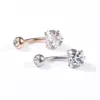 14G nombril nombril anneaux haltère Zircon coeur Sexy ventre barres nombril anneaux ventre été Piercing Nombril bijoux de corps