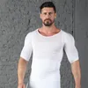 Heren lichaamshapers heren compressie shaper mannen slanke vesttailletrainers buik houding shapewear slanke onderstreping fitness t -shirt