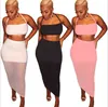 Solid Color Sheer Mesh Sexy Party Night Club Two Piece Outfits Women Skirts Sets Bra Top Bodycon Pencil Dress Wholesale 210525